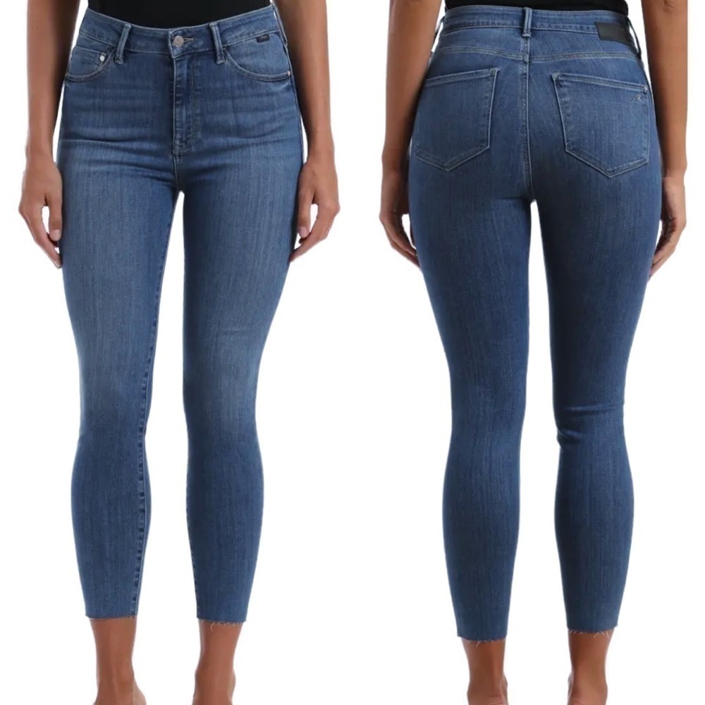 Mavi NWT Size 34 Jeans Scarlett High Rise Super Skinny Stretch Frayed Hem